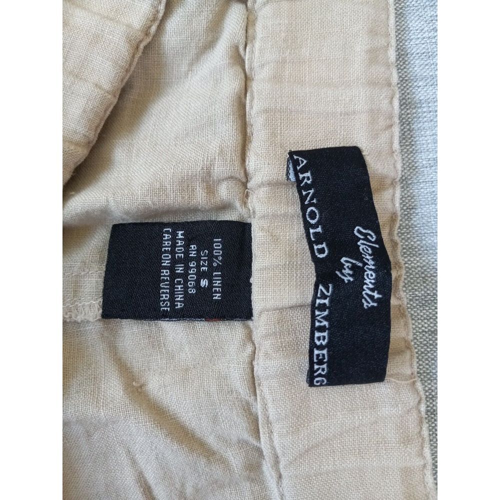 Elements By Arnold Zimberg Men Small Pure Linen Drawstrings Stretch Waist Short - Picture 6 of 10